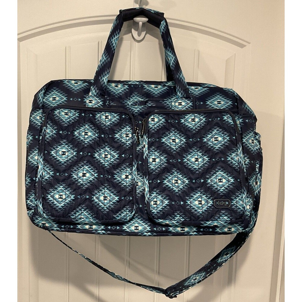 NWT Lug X Guild Collection Drifter Convertible Duffle Bag Crystal Honeycomb Blue